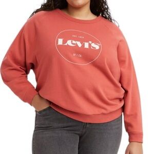 1X Levi’s Vintage Raglan Crewneck Graphic Orange Logo Sweatshirt Long Sleeve